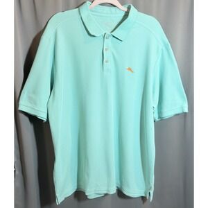 Tommy Bahama Emfielder IslandZone Supima Polo Shirt Spa Blue Heather Men's Sz XL